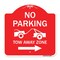 Signmission No Parking Tow-Away Zone W/ Right Arrow, Red & White Aluminum Sign, 18" x 18", RW-1818-23606 A-DES-RW-1818-23606 - alternate 1